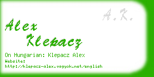 alex klepacz business card